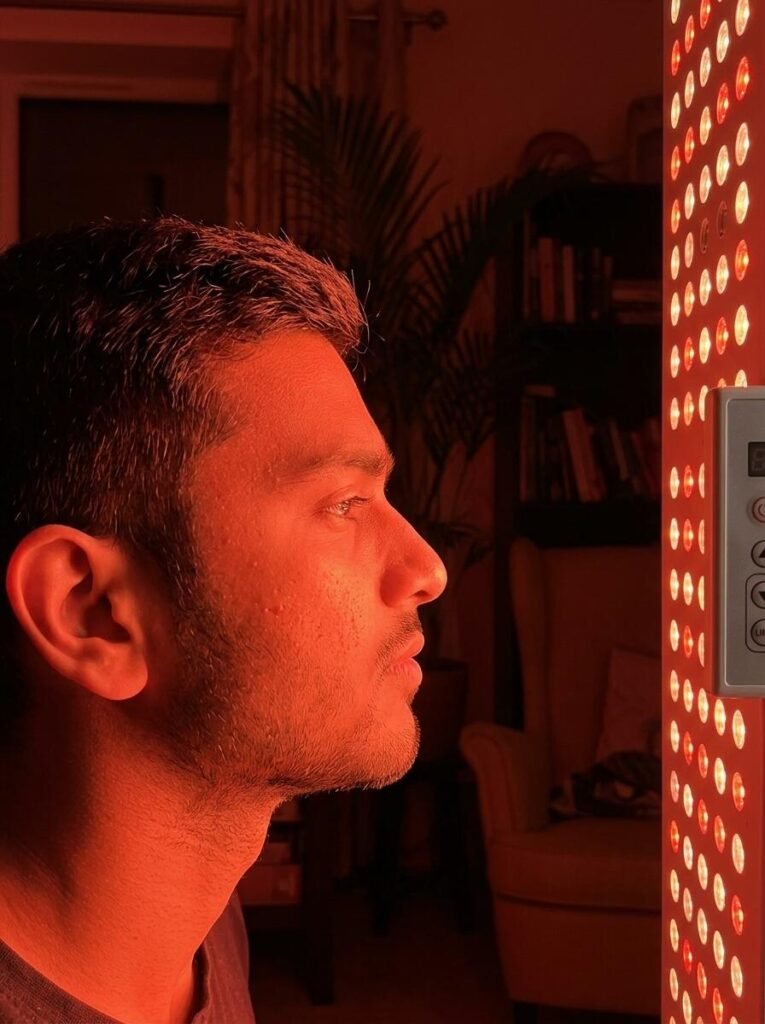 Customer-submitted photo for Darren Sulliva's verified 5-star Modouge Pro Slim Red Light Therapy Panel review